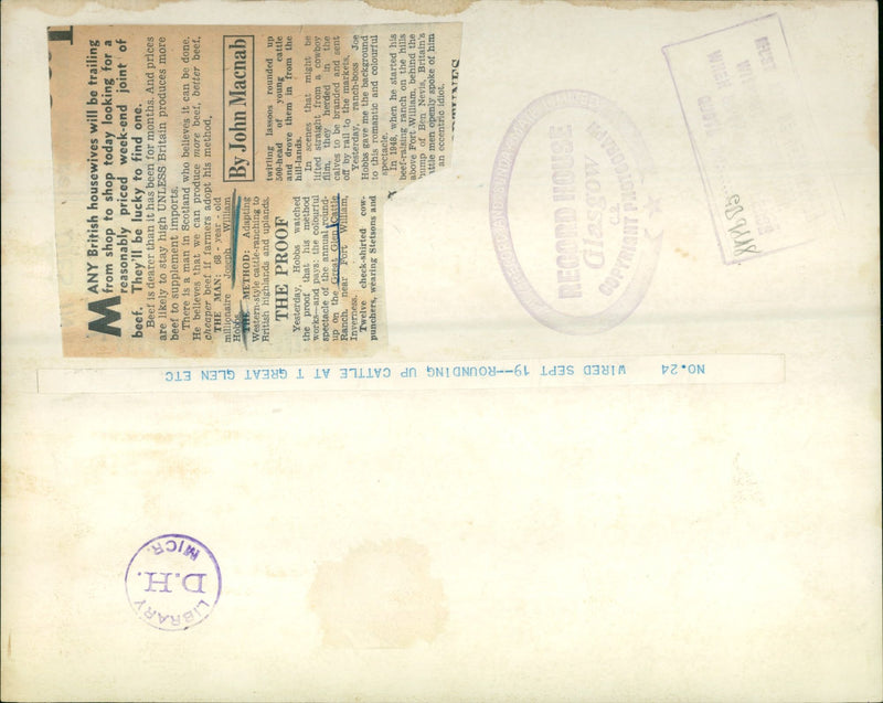 1948 - GREAT GLEN JOSEPH WILLIAM HOBBS JOE, BRITISH, JOHN, FILM - Vintage Photograph