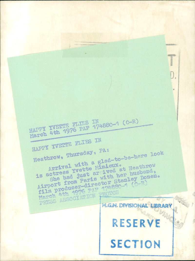 1976 - XPIWW YVETTE ACTRESS HAPPY, FILM, PARIS - Vintage Photograph