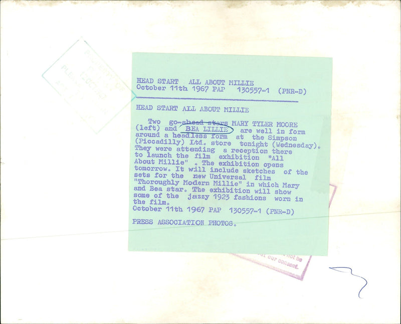 1923 - LILLIE BEATRICE ACTRESS START ABOUT HEAD ALL, FILM, SHOW - Vintage Photograph