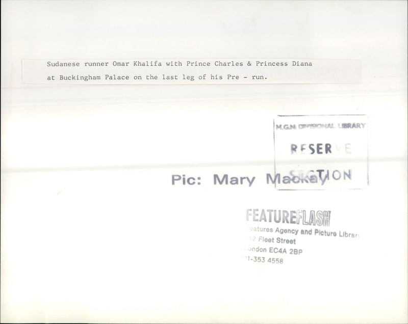 WHALIFA S SUDANESE KUNNEN - RUNNER KHALIFA OMAR EC4A, PRINCE, PRINCESS, DIANA - Vintage Photograph