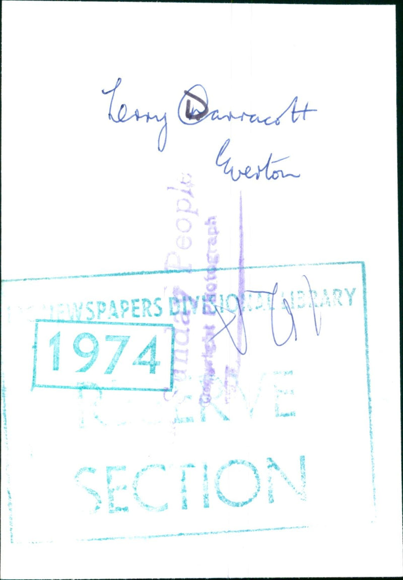1974 - DARRACOTT TERENCE FOOTBALL WREXHAM SWOY PEOPLE EVERTON TERRY - Vintage Photograph