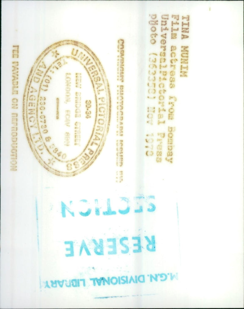 1919 - MUNIM TINA CTRESS ACTRESS FILM, LONDON - Vintage Photograph