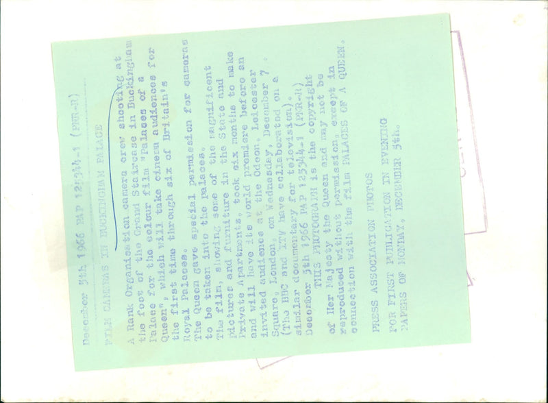 1966 - BEE DACOBOZ SAMAS PALEO08, LONDON, QUEEN, FILM - Vintage Photograph