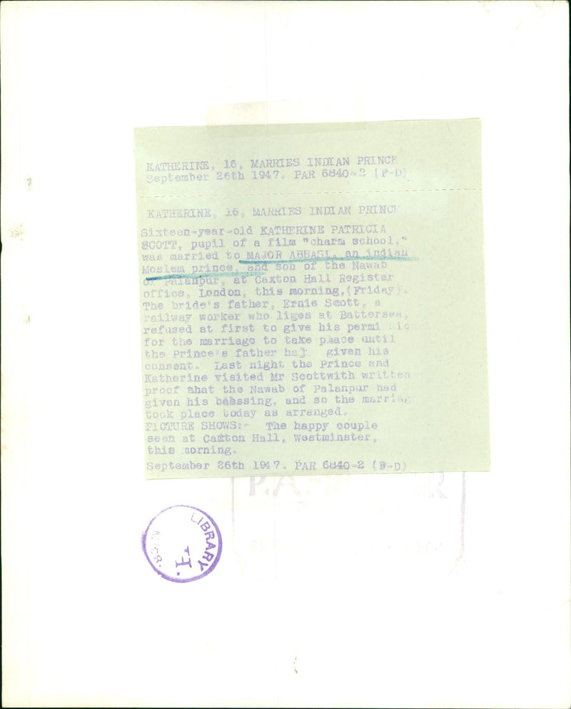 1947 FILM PRINCE - Vintage Photograph