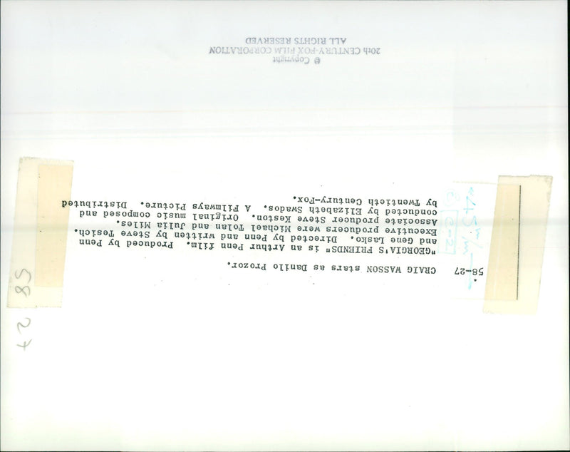 NONE - WASSON CRAIG STARS TOLAN 

 STEVE ELIZABETH MICHAEL KESTON, FILM - Vintage Photograph