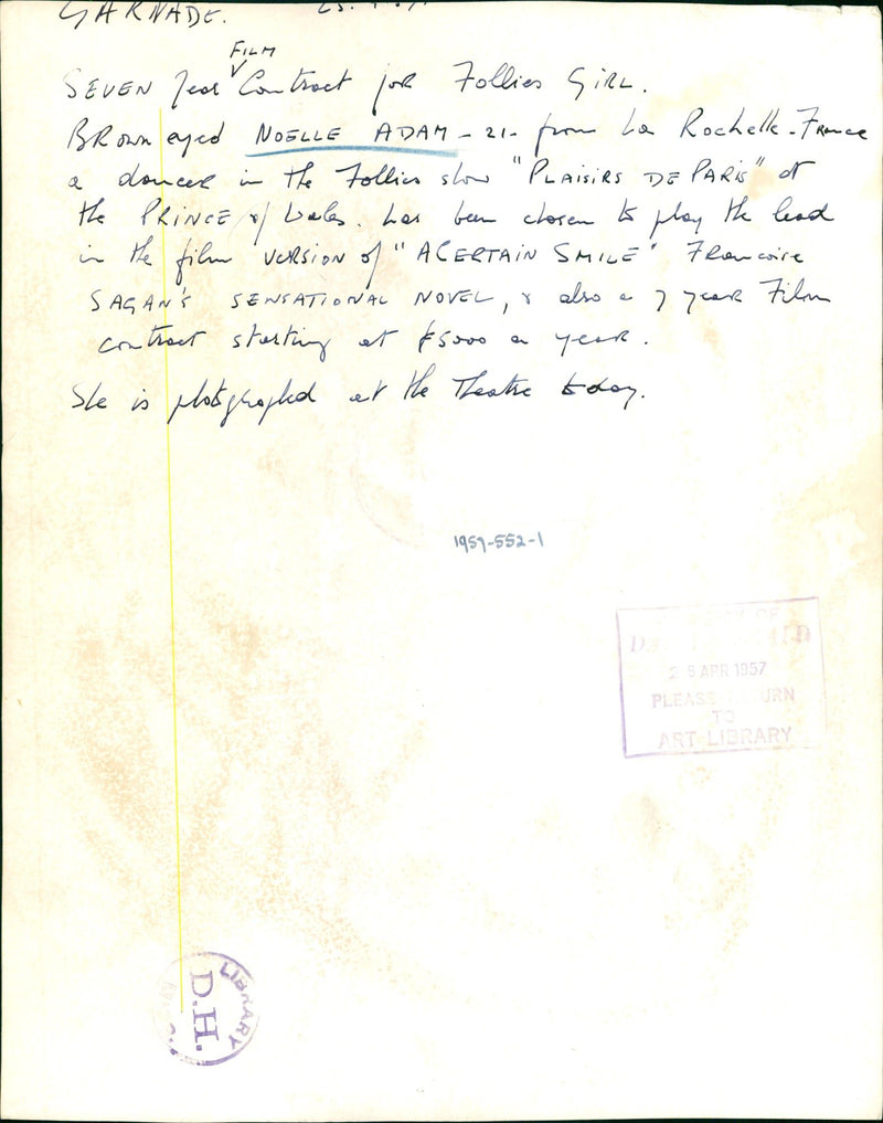 1957 - SEVEN SAKNADE JEST ADAM, PRINCE, FILM, DANCER - Vintage Photograph