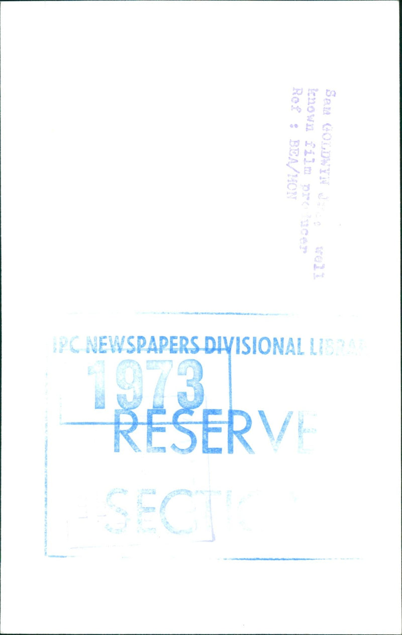 1973 - GOLDWYN SAM JNR FILM PRODUCER SEND BEA GOLDWIN - Vintage Photograph