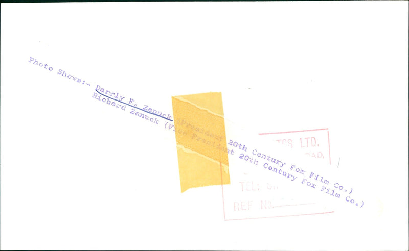 FILM DARRYL ZAKICK PRODUCER F - PHOTO SHEWS MNS LTD - Vintage Photograph