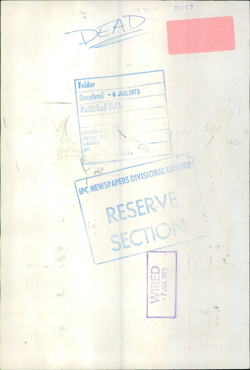 1913 - FOLDER RECEIVED DEAD, MOVIE, FILM - Vintage Photograph