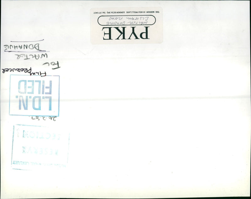 DONAHUE WALTER FILMS - LONDON - Vintage Photograph