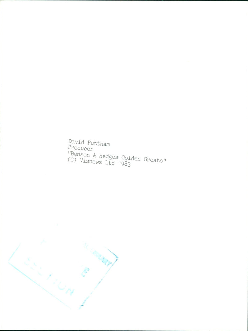 1983 - URTW FILM PROD PUTTNAM BENSON DAVID PRODUCER - Vintage Photograph