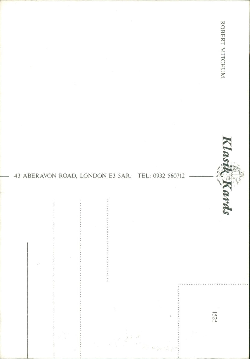 MITCHUM ROBERT FILMS - ABERAVON ROAD, LONDON - Vintage Photograph