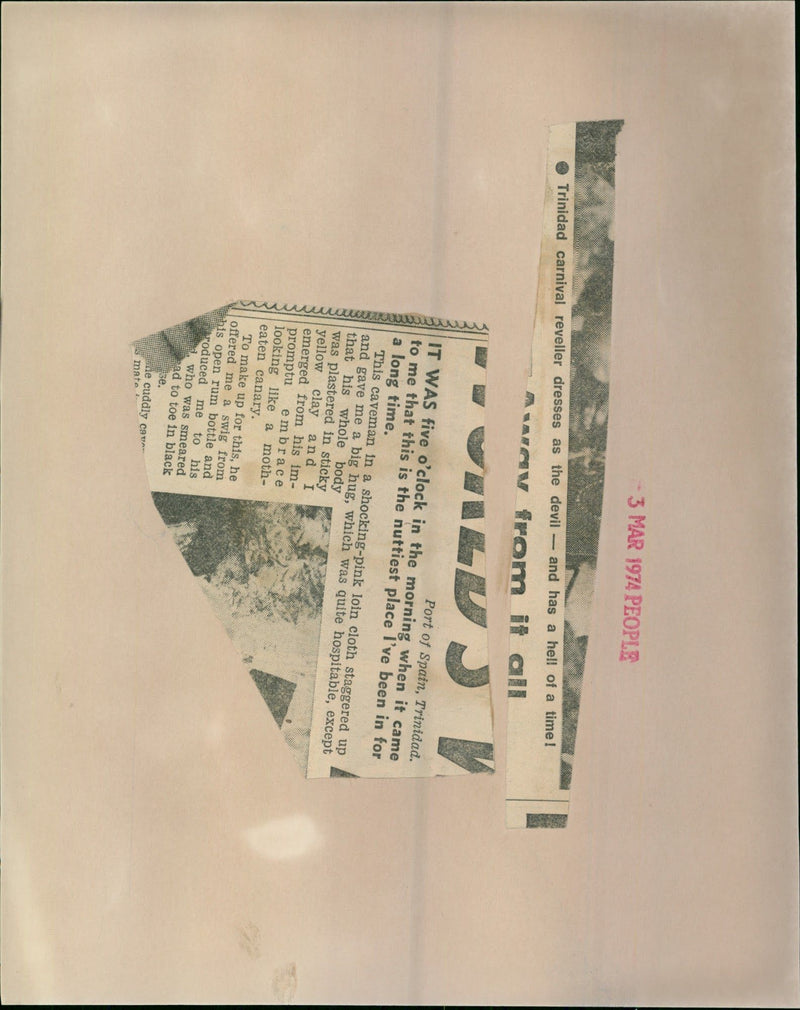 1974 - TRINIDAD MAR PEOPLE, BLACK, S - Vintage Photograph