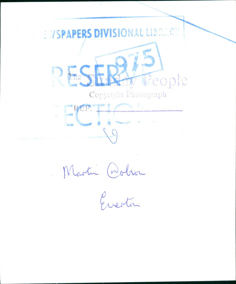 DASON MARTIN FOOTBALLETE BEDING BLEYTE EVERTON - EVSPAPERS DIVISIONAL COPYRIGHT - Vintage Photograph