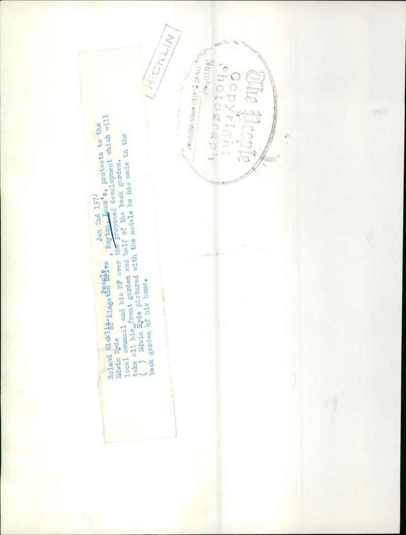 1977 - KOYTON ROY ROLAND KINGSTEOBLIVE LICKLIP, HOME, MODELS - Vintage Photograph