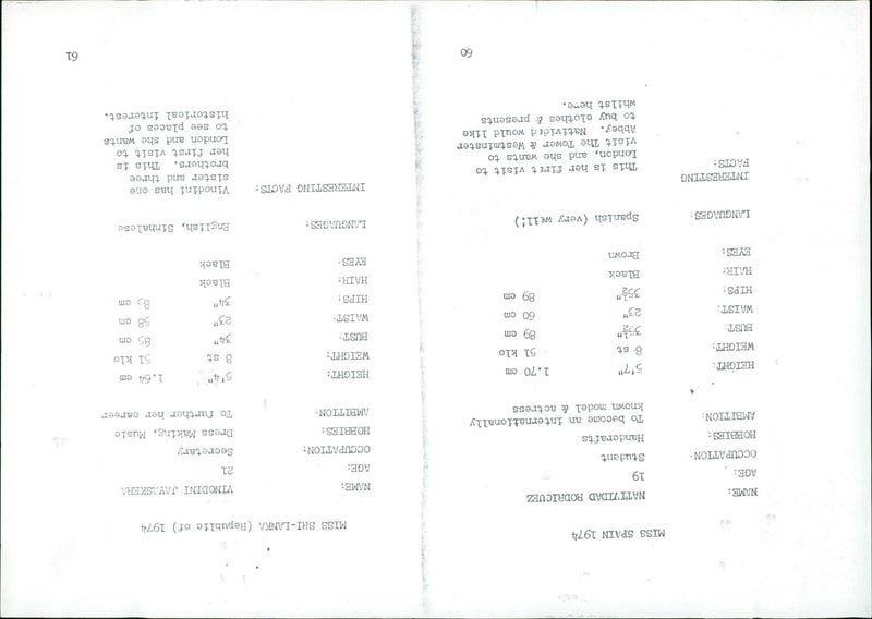 1974 - BEAUTY CAMPS VALLE EUNICE, LONDON, MODEL, ACTRESS - Vintage Photograph