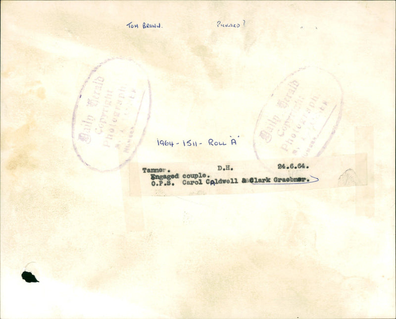 1964 - GRAEBNER CLARKE TENNIS ROLL TOM BROWN PICKARD, FILM - Vintage Photograph