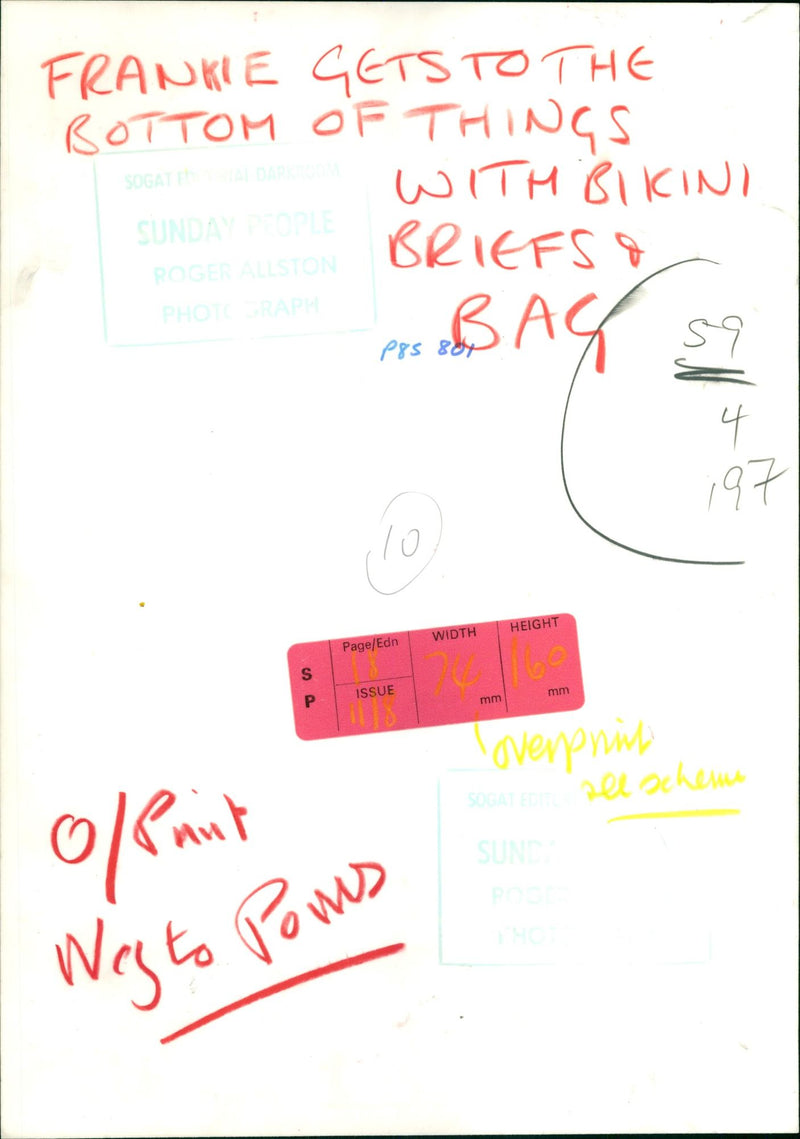 CLOTHING MISC - GETS FRANKIE THE MM, BIKINI - Vintage Photograph