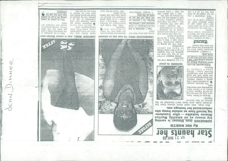 DIMMER JEAN MARILYN MONROF LOOK A LIKE - MONROE, MOVIE - Vintage Photograph