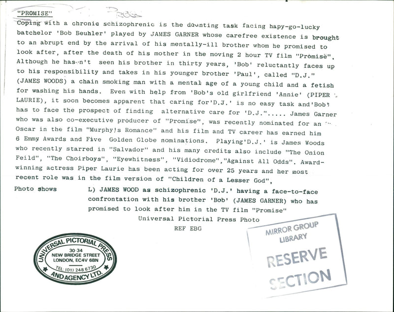 BOB BEUHLER PIPER LAURIE JAMES GARNER ANNIE BOBY FILM PAUL - Vintage Photograph