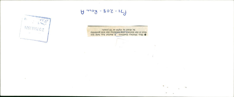 1971 - GODFREY MES SHIRLEY WAWRS TO STOP SMOKING MRS, YEARS, FILM - Vintage Photograph