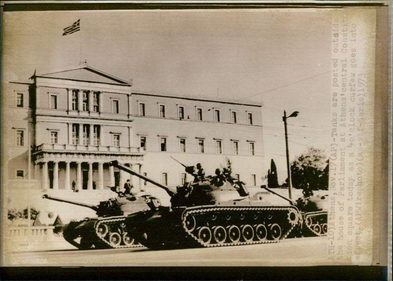 1973 - GREECE, HOUSE, TANKS, OUTSIDE - Vintage Photograph