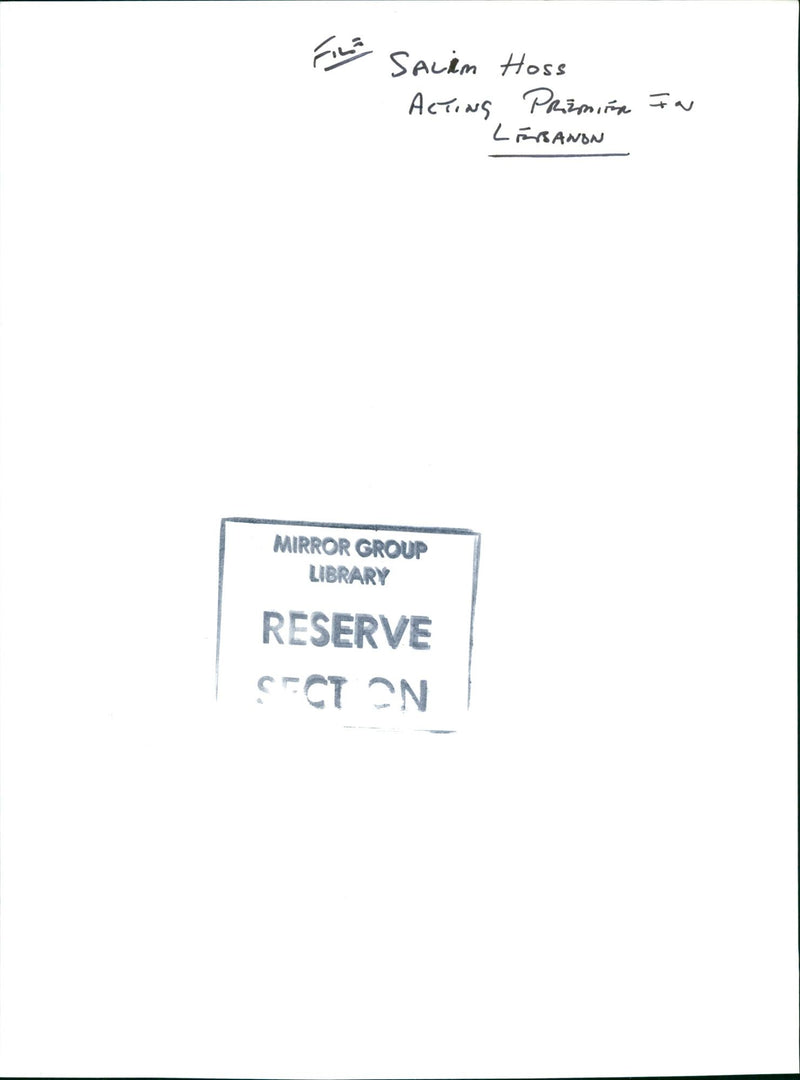 1987 - HOSS SALIM LEBANONS ACTING P M PRIMIN SALIN RASHID, YEAR, HELICOPTER - Vintage Photograph