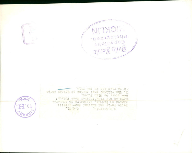 MALHAM - LICKLIN DAVIS BETTE, JONES, ARRIVE, FILM - Vintage Photograph