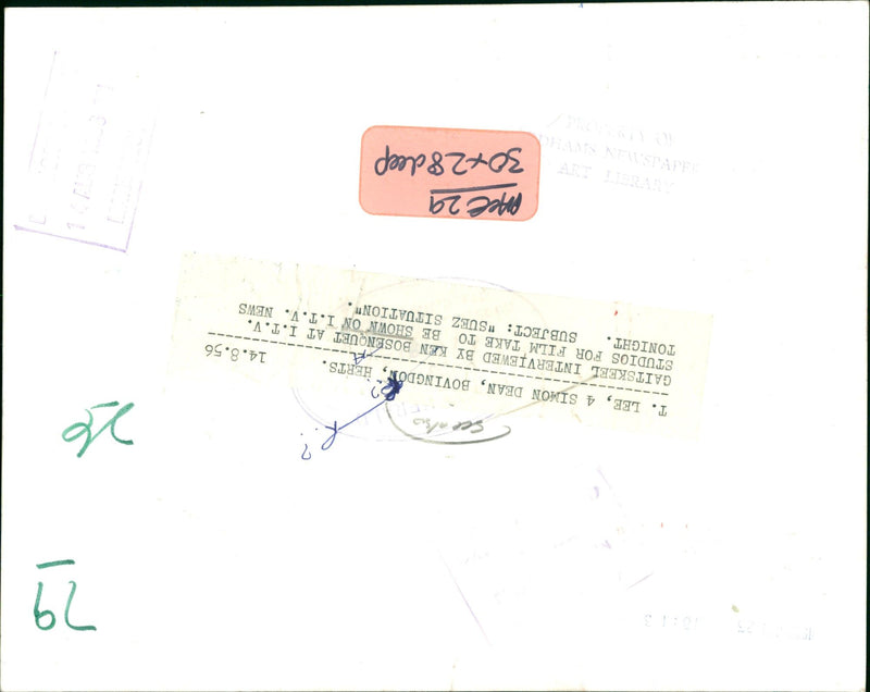 BOSAN QUET REGINALD T V ANNOUNCER - LEE SER KEN, STUDIOS, FILM - Vintage Photograph