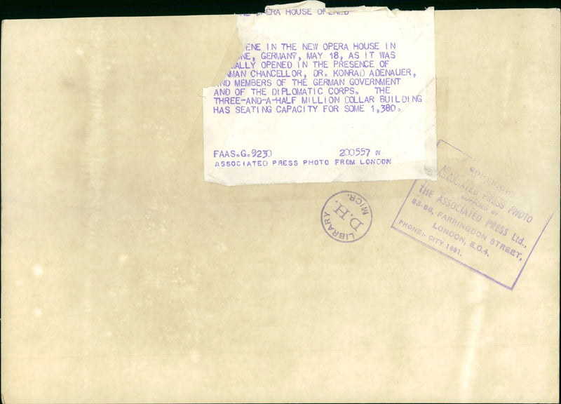 GERMANY COLOGNE - HOUSE ERA, LONDON, OPERA - Vintage Photograph