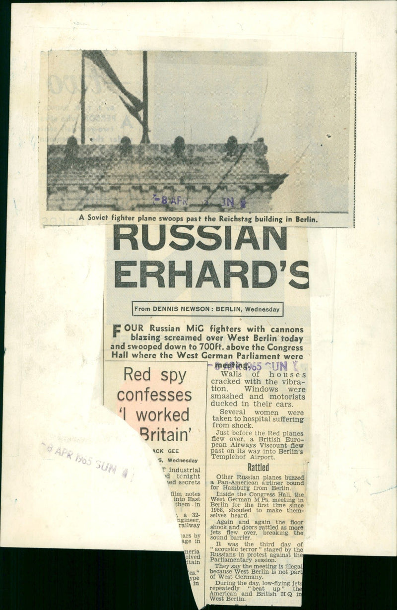 GERMANY BERLIN BUILDINGP REICH SAG GEM - PLANE SOVIET FIGHTER, AMERICAN, FILM - Vintage Photograph