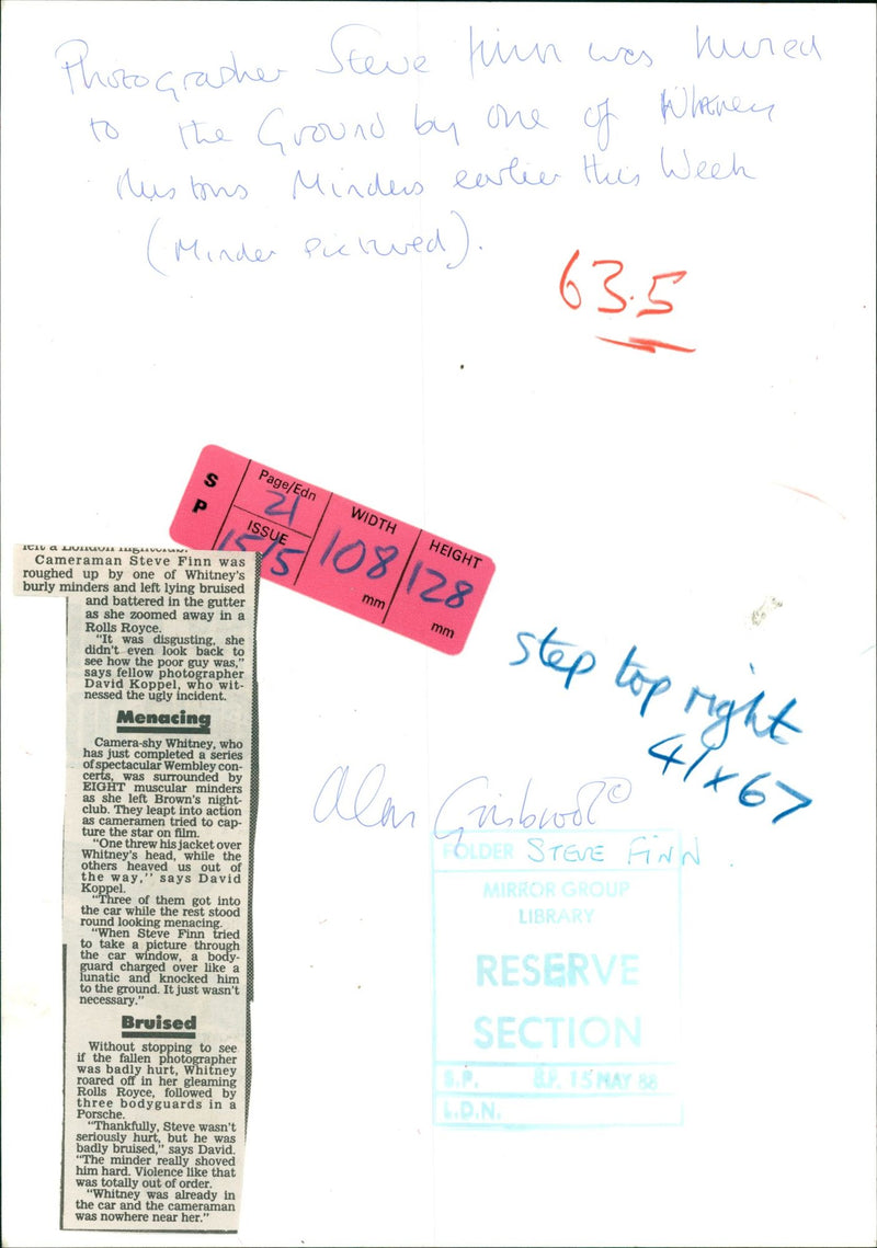 FINN STEVE PHOTOGRAPHER - SEWE HUN WAS DAVID KOPPEL, FILM, CAR - Vintage Photograph