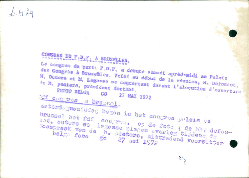 1972 DEBUTE PALAIS SAMEDI APRED DURANT LALOCUTION PRESIDENT ROYAL CONCERT - Vintage Photograph