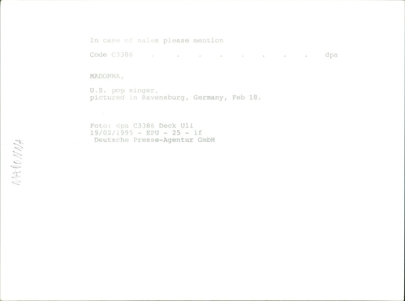 Madonna, U.S. pop singer - Vintage Photograph