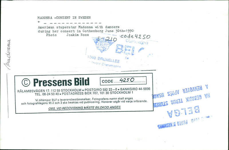 Madonna concert in Sweden - Vintage Photograph