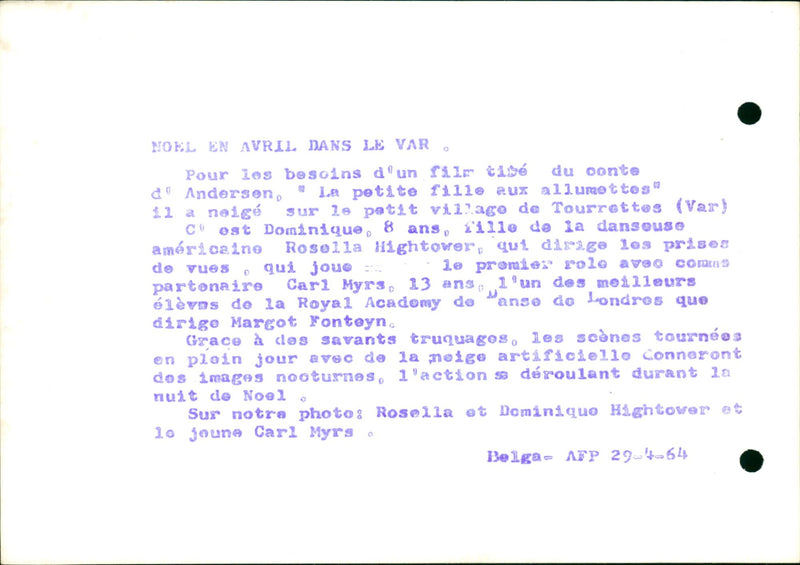 HOBL JOANY LUN HIGHTOWER CONUS NOEL COOST FILM ROYAL ROLE - Vintage Photograph