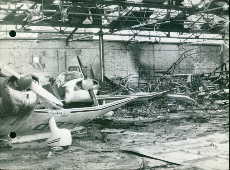 A military plane crashes down in Gosselies - Vintage Photograph