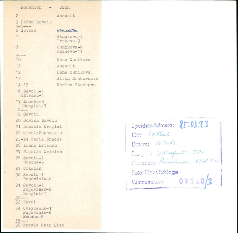 1985 VOWUNCA ESTERSCHAFTEN WOMEN ROMANIA ESTERSCHEINEN OFRO FILM - Vintage Photograph