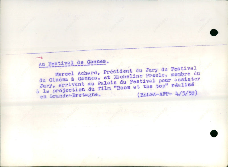 ARRIVENT PALAIS PROJECT BRETAGNE ROOM CANNES FESTIVAL FILM PRESIDENT - Vintage Photograph