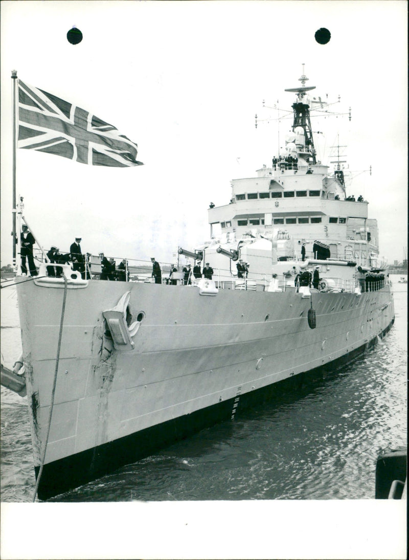 H.M.S. Tiger in Antwerp - Vintage Photograph