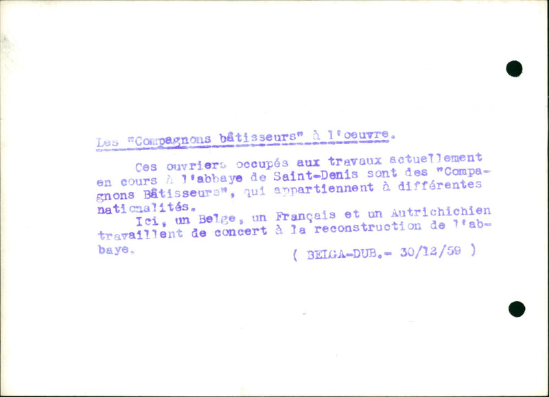 DECEMBRE DIFFERENTES CALITES CONCERT OCUPES DES FRANCAIS LABBAYE LOEUVRE - Vintage Photograph