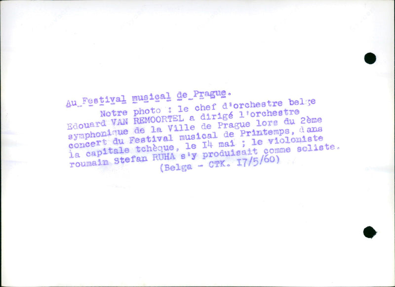 POUCE ROUPAIN VAN CTK FESTIVAL MUSICAL MAI TREQUE COMME CARS POLICE CONCERT - Vintage Photograph