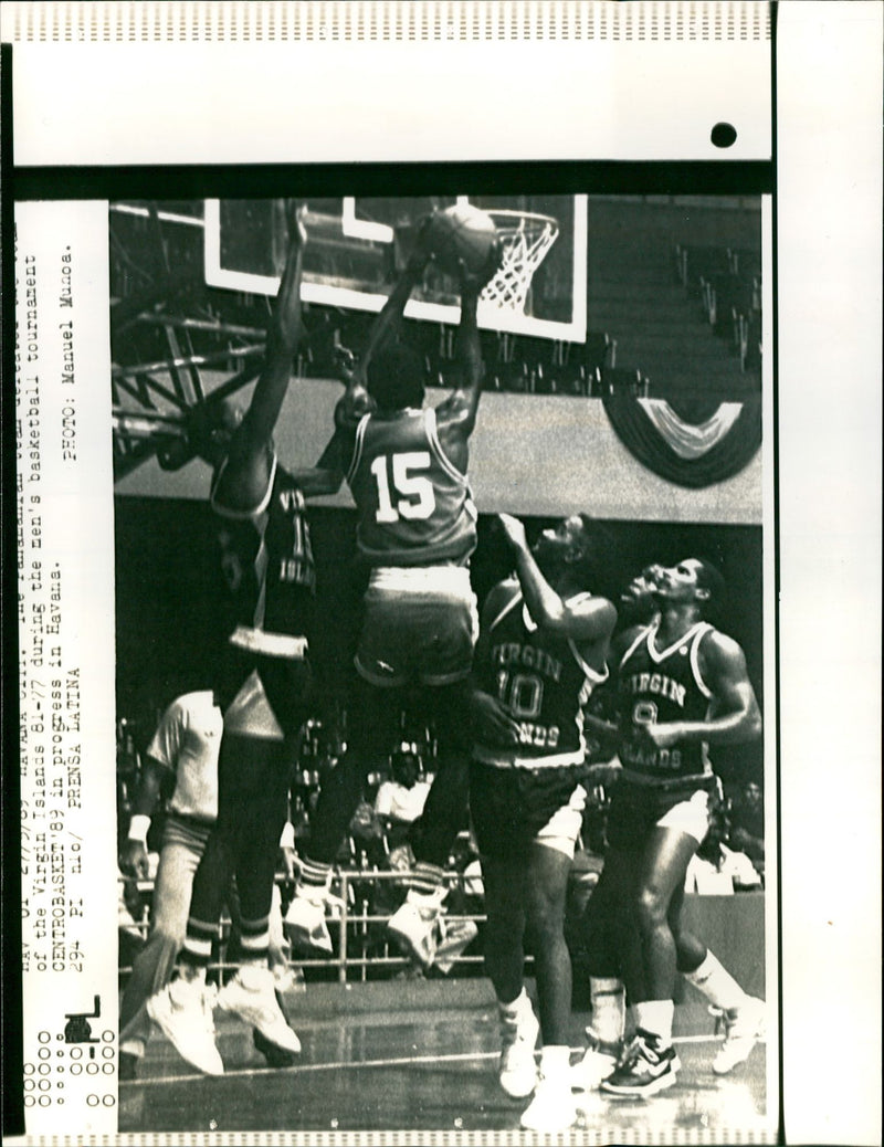 BASKETBALL EMAN MANUEL VUNOA VIRGIN ISLANDS DURING BENS BASKETBA - Vintage Photograph