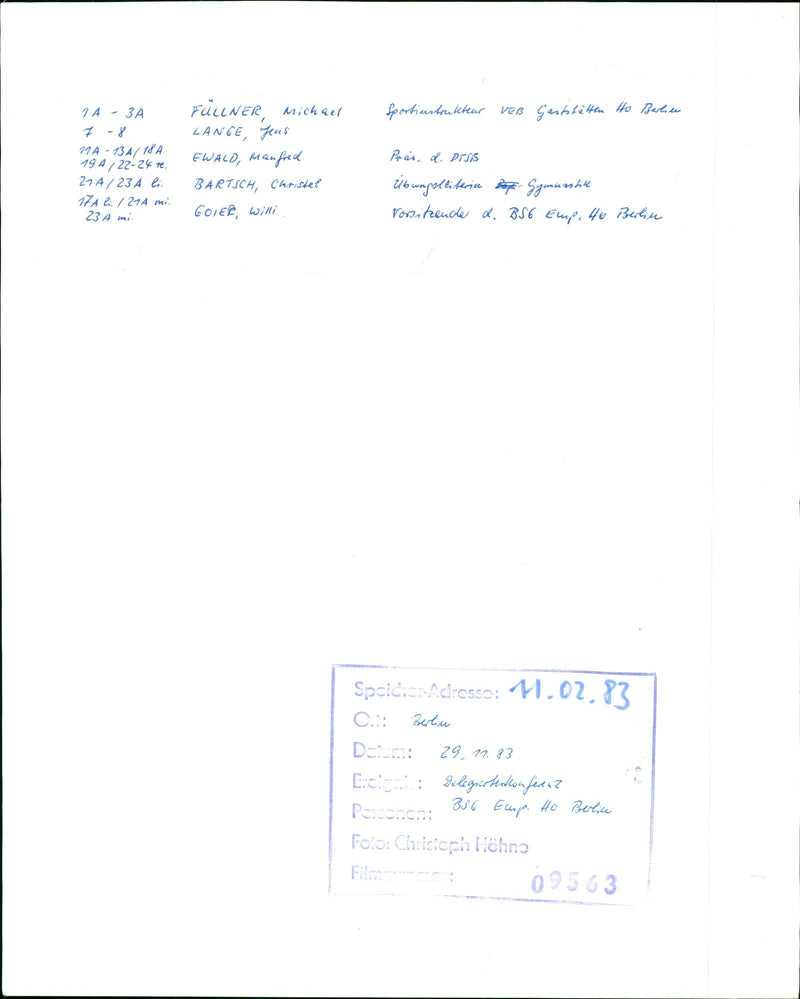 1983 GOLD DELEGATE GYMUNSTITE BERLIN PPSS MICHAEL FILM - Vintage Photograph