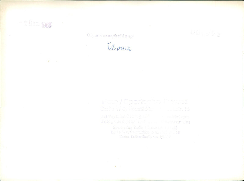 1963 OLINAUSCHEIDING THOMA HANS BERLINAR RELEASED FILM BASED - Vintage Photograph