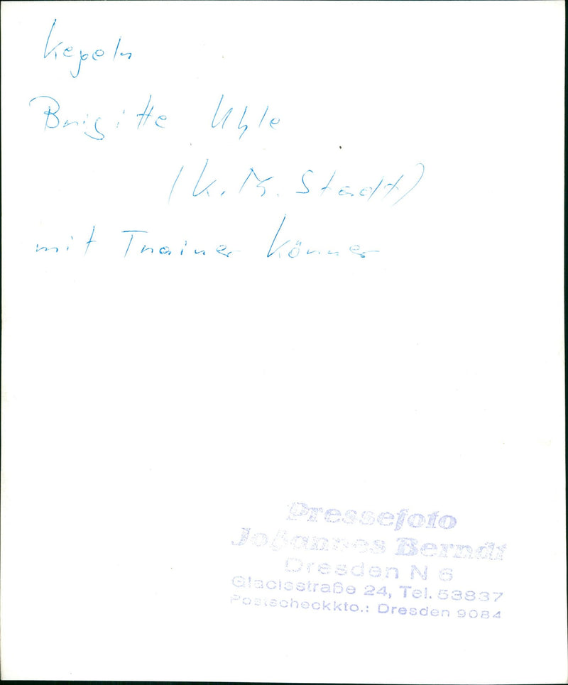 FRAUEN TRAINE KON NUDE GLACISSTRAE TEL SCHECKKTO BRIGITTE - Vintage Photograph