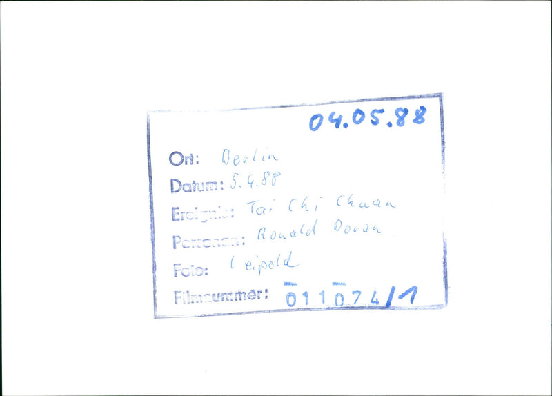 1988 CHUANE TAI CHI CHUAN RELEASED FILM DIRECTED RONALD DOVAN - Vintage Photograph