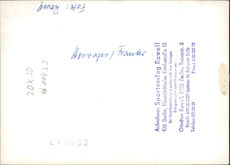 FRANCE FILM DIRECTED AND SHOT BERLIN GERMA - Vintage Photograph