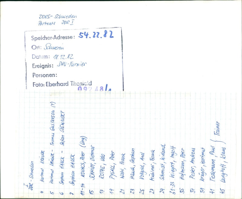 1982 KILN TOURNAMENT TOOK PLACE SCHWERIN SPEICHER PAUL FILM PETER - Vintage Photograph