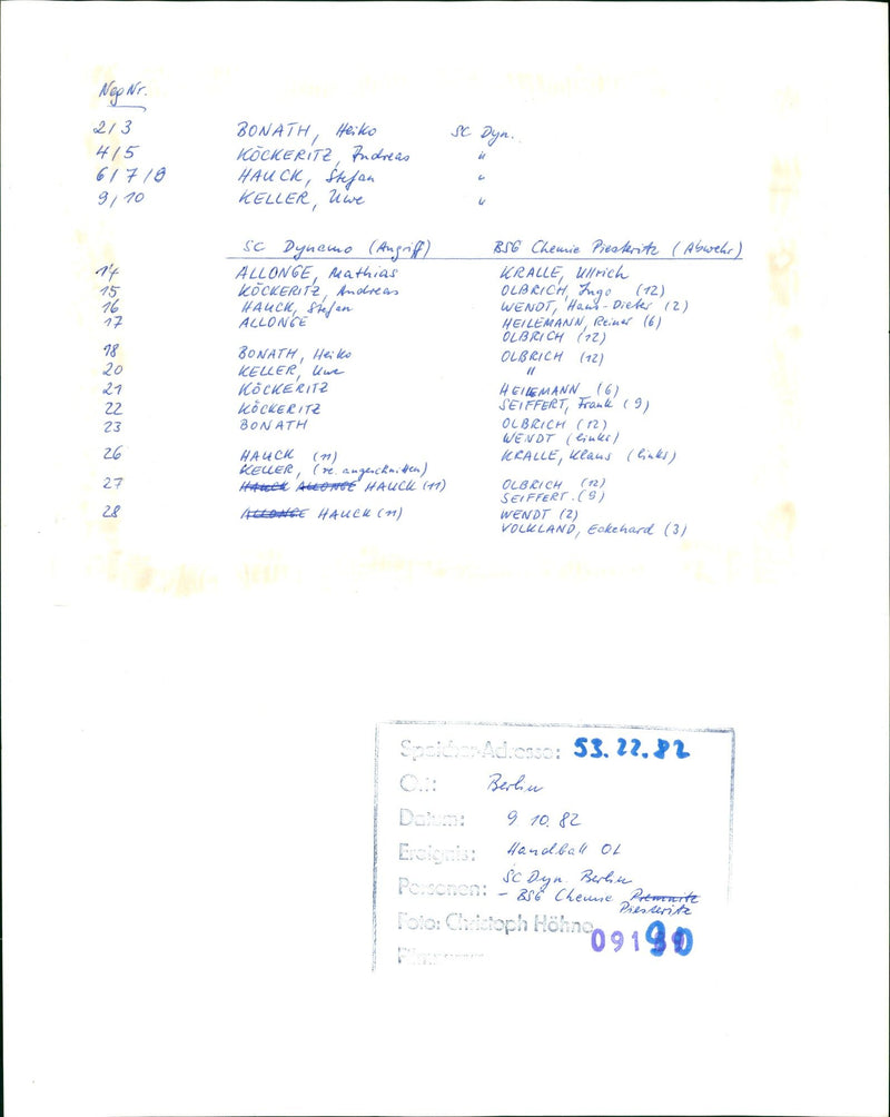 1982 BERLIN CHEMIE DYN BONATH HEIKO KOCIERITZ PADREAS HAUCK STEFAN KELLER FILM - Vintage Photograph
